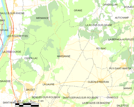 Mapa obce Marsanne