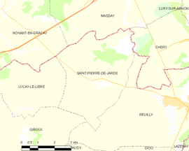 Mapa obce Saint-Pierre-de-Jards