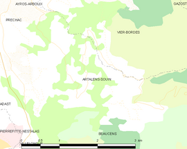 Mapa obce Artalens-Souin
