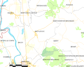 Mapa obce Anzy-le-Duc