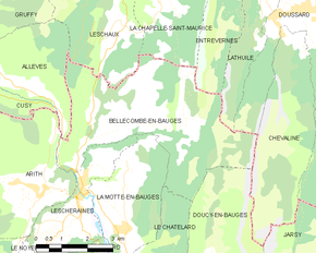 Poziția localității Bellecombe-en-Bauges