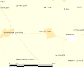 Mapa obce Fouquescourt