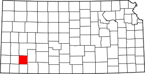 Карта Канзаса с выделением округа Хаскелл