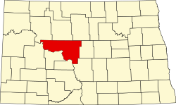 map of North Dakota highlighting McLean County