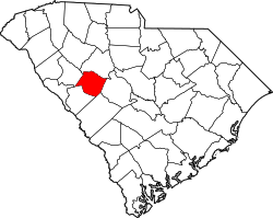 map of South Carolina highlighting Saluda County