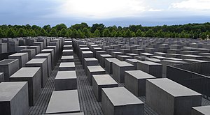 Looking over the Memorial to the murdered Jews...
