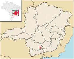 Localização de Ingaí em Minas Gerais