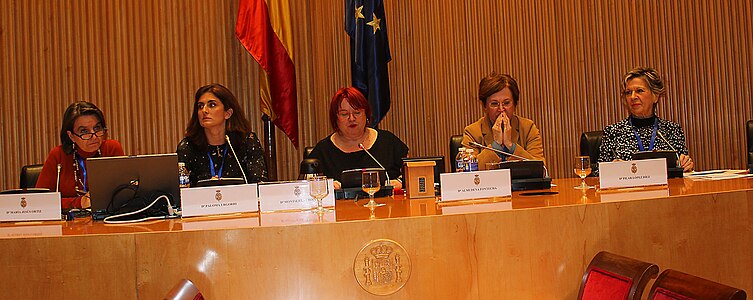 Berdintasun-jardunaldia irrati-telebista publikoetan: konpromisotik praktikara. María Jesús Ortiz, Emakumearen Institutukoa, Paloma Urgoiti,Montserrat Boix, Almudena Fontecha eta Pilar López Díez. Madril Diputatuen Kongresua. UGT, RTVEk eta Berdintasun Mahaiak antolatua