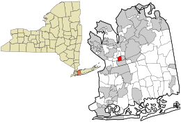 Location in Nassau County and the state of New York.