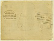 Half plan of HMS Ossory, showing lines.