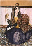 Mirza Gadim Iravani - Portrait of sitting woman (National Art Museum of Azerbaijan)