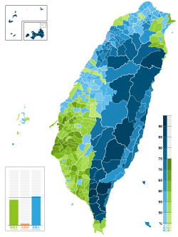 各乡镇市区得票率地图