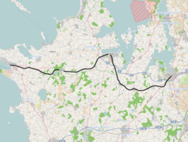 Spoorlijn Roskilde - Kalundborg op de kaart