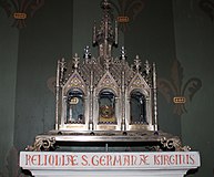 Reliquaire de Sainte-Germaine dans l'église de Saint-Elix-le-Château (Haute-Garonne)