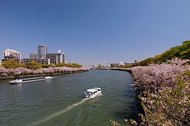 川崎橋より望む桜之宮公園