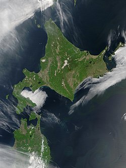 Satellite image of Hokkaido