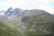 Segantinihütte (Death place of Giovanni Segantini) on top of the grassy summit