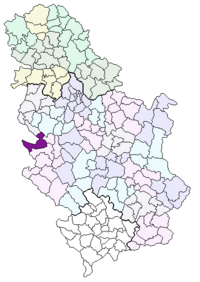 Opština Bajina Bašta na mapě