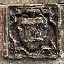 The arms of Edinburgh from a medieval plaque in the Preston Aisle St Giles' Edinburgh Arms.jpg