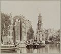 View of the tower around 1900 seen from the Singel (now flower market)