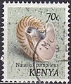 Francobollo emesso in Kenya (1971) con Nautilus pompileus (sic).