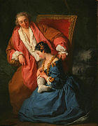 "La Courtisane amoureuse"-ド・ラ・フォンテーヌの寓話から(c.1735)