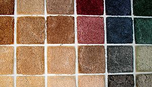 Swatches of carpet of tufted construction