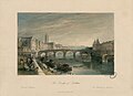 Juin : La Garonne, le Pont Neuf et les vestiges du pont de la Daurade en 1840 par Thomas Allom