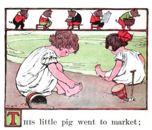 Girls playing "This Little Pig".