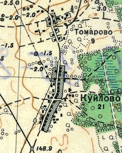 План деревни Томарово. 1938 год