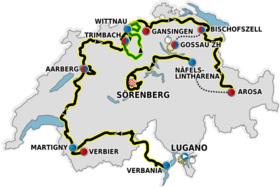 Ruten for Tour de Suisse 2012