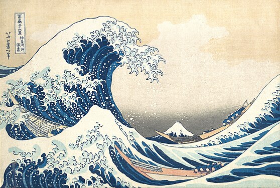 La Grande Vague de Kanagawa, de Hokusai, vers 1830.