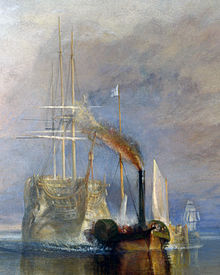 Detail of the old warship and tugboat Turner, J. M. W. - The Fighting Temeraire tugged to her last Berth to be broken (cropped).jpg