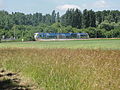 Un train TER sortant de la gare.