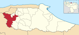 Locatie van de gemeente in Miranda