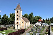 Monastery cemetery with church