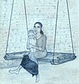Image 11Woman rocking a traditional Maldivian swingbed (un'dholi) holding a baby in local fashion. (from Culture of the Maldives)