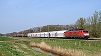 Photograph of a freight train similar to that involved in the accident. The train is hauled by the same class of locomotive as that involved in the accident