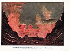 Кратер вулкана Килауэа. Рисунок с натуры д-ра Адольфа Маркузе, 1891