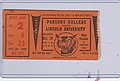Ticket stub for 1968 Parsons vs. Lincoln U. football game