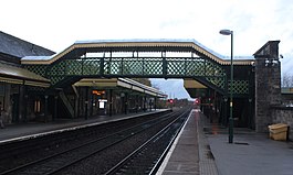 2018 at Worksop station - the footbridge from east.JPG