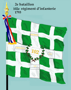 Drapeau du 2e bataillon du 102e régiment d'infanterie de ligne de 1793 à 1804