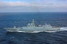 Admiral Gorshkov-class guided missile frigate Admiral Gorshkov, commissioned in 2018 Admiral Gorshkov frigate 02.jpg