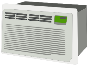 Window air conditioner, from left side