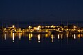 Black Point Marina at night.