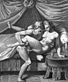 Giove procrea in Giunone, disegno erotico di Agostino Carracci.
