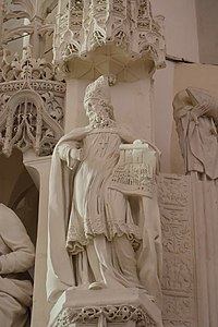 Statue de Fulbert, clôture de chœur de la cathédrale Notre-Dame de Chartres