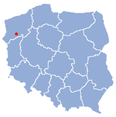 Localização de Choszczno na Polónia