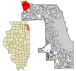 Cook County Illinois incorporated and unincorporated areas Barrington Hills highlighted.svg