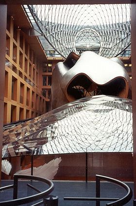 View of DG Bank atrium from lobby